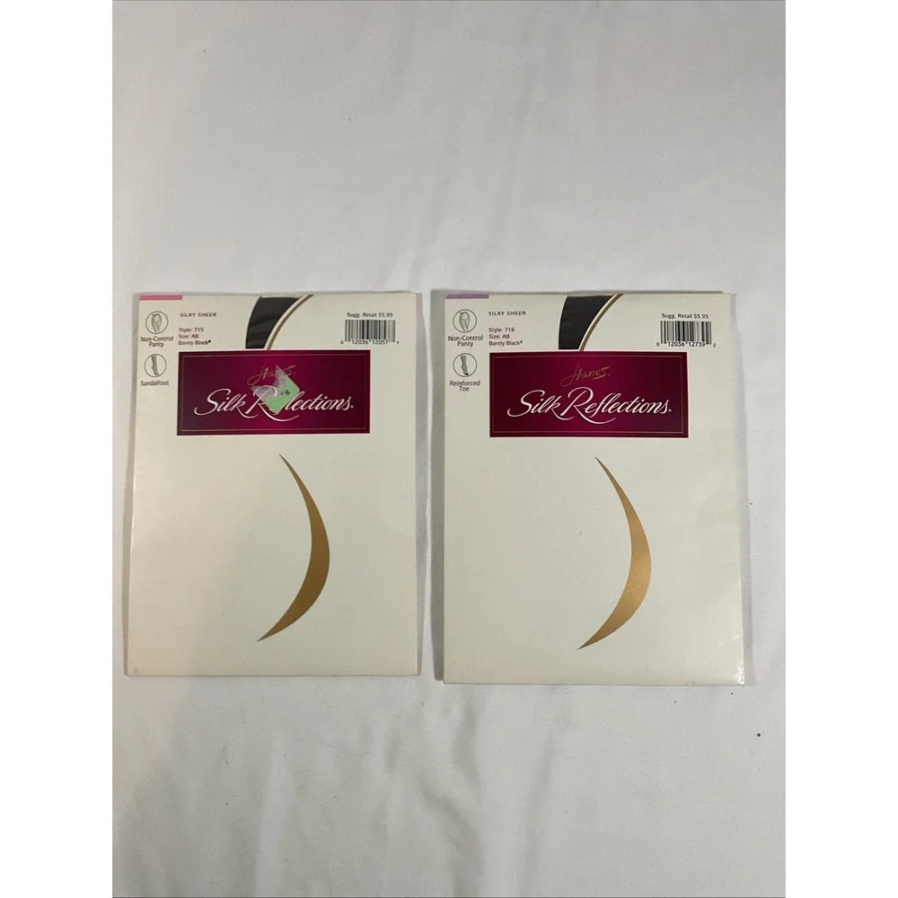 2 Packs Vtg Hanes SILK Reflections Style 717 Size‎ AB Barely There
